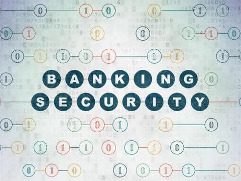 Privacy concept: Banking Security on Digital Data Paper background Illustrazione stock
