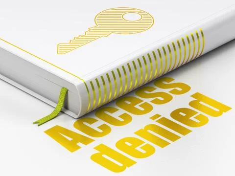 Privacy concept: book Key, Access Denied on white background Stockillustratie