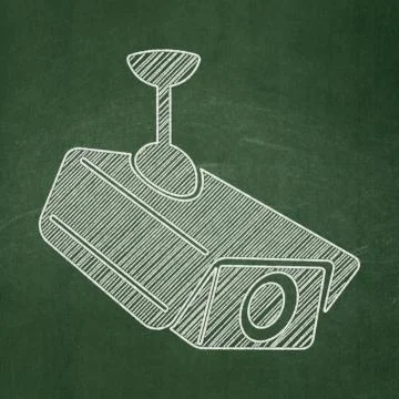 Privacy concept: Cctv Camera on chalkboard background Stock Illustration