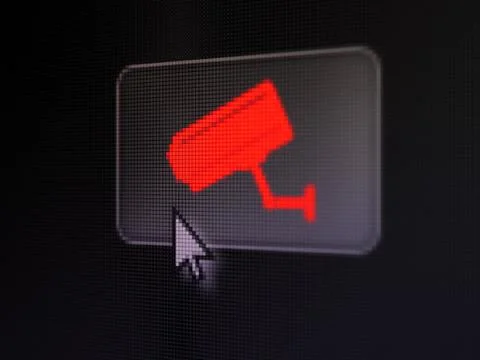 Privacy concept: Cctv Camera on digital button background Stock-Illustration