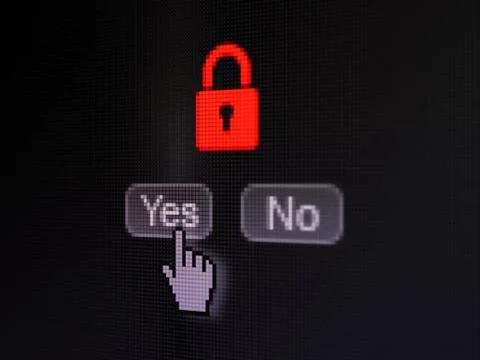 Privacy concept: Closed Padlock on digital computer screen Stock-Illustration