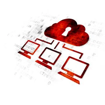 Privacy concept: Cloud Network on Digital background Illustrazione stock