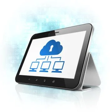 Privacy concept: Cloud Network on tablet pc computer Stock Illustration