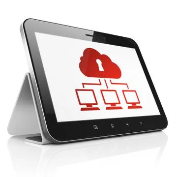 Privacy concept: Cloud Network on tablet pc computer Stock Illustration