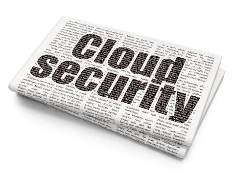 Privacy concept: Cloud Security on Newspaper background Illustrazione stock
