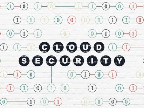 Privacy concept: Cloud Security on wall background Illustrazione stock