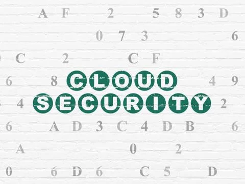 Privacy concept: Cloud Security on wall background Illustrazione stock