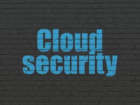 Privacy concept: Cloud Security on wall background Stock Illustration