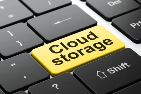 Privacy concept: Cloud Storage on computer keyboard background 스톡 일러스트
