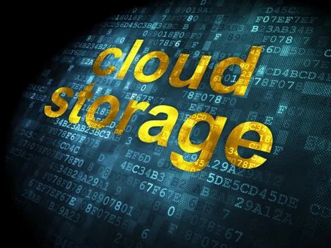 Privacy concept: Cloud Storage on digital background Stock Illustration