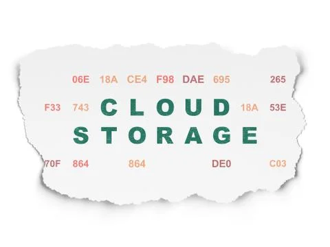 Privacy concept: Cloud Storage on Torn Paper background Illustrazione stock