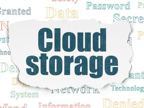 Privacy concept: Cloud Storage on Torn Paper background Illustrazione stock