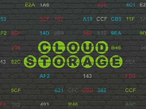 Privacy concept: Cloud Storage on wall background Illustrazione stock