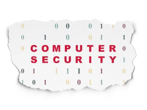 Privacy concept: Computer Security on Torn Paper background Ilustración de archivo