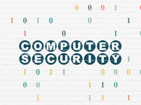 Privacy concept: Computer Security on wall background Ilustración de archivo