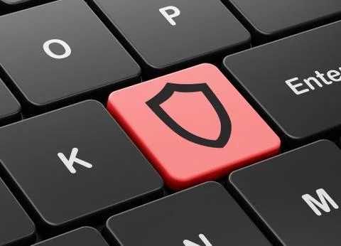 Privacy concept: Contoured Shield on computer keyboard background Stock Illustration