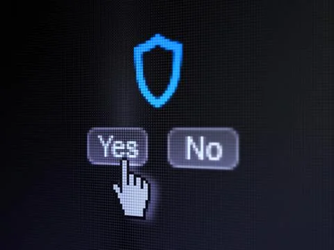 Privacy concept: Contoured Shield on digital computer screen Stock-Illustration