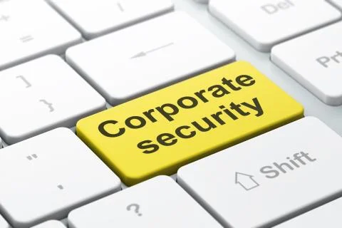 Privacy concept: Corporate Security on computer keyboard background 스톡 일러스트