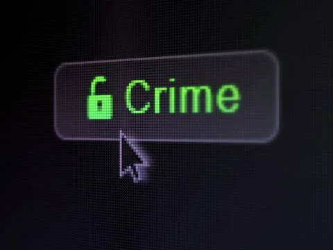 Privacy concept: Crime and Opened Padlock on digital background Stock Illustration