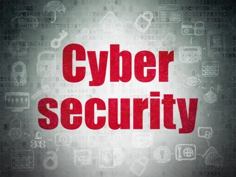 Privacy concept: Cyber Security on Digital Paper background Illustrazione stock