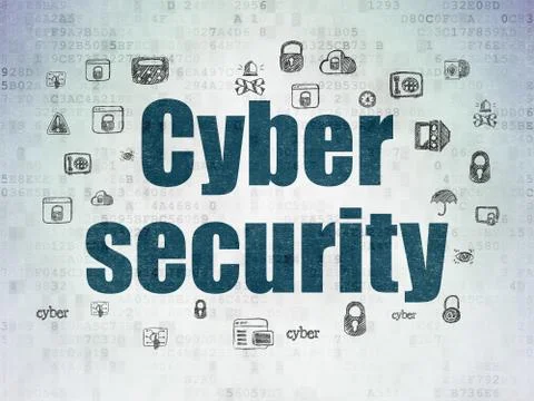 Privacy concept: Cyber Security on Digital Paper background 스톡 일러스트