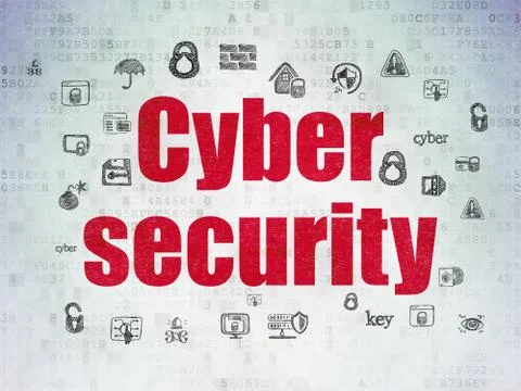 Privacy concept: Cyber Security on Digital Data Paper background Illustrazione stock