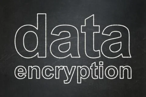 Privacy concept: Data Encryption on chalkboard background Stock Illustration
