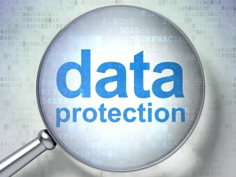 Privacy concept: Data Protection with optical glass Stock Illustration