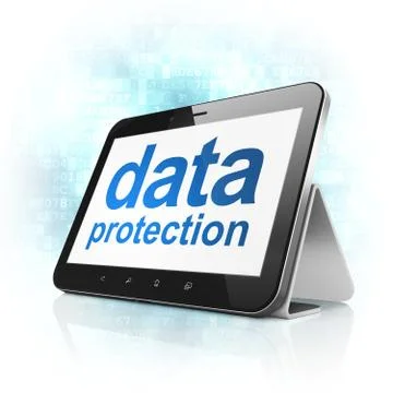 Privacy concept: Data Protection on tablet pc computer 库存插图