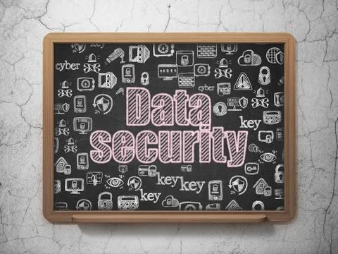 Privacy concept: Data Security on School board background Stock Illustration