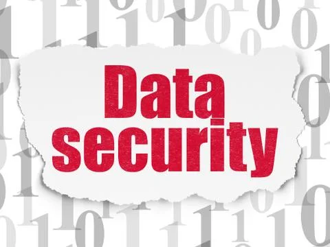 Privacy concept: Data Security on Torn Paper background Illustrazione stock