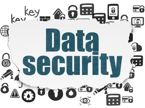 Privacy concept: Data Security on Torn Paper background Stock Illustration