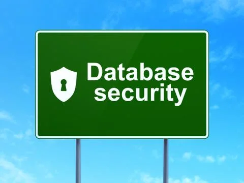 Privacy concept: Database Security and Shield With Keyhole Illustrazione stock