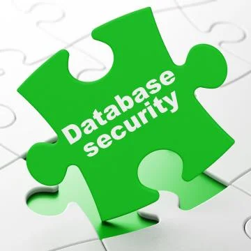 Privacy concept: Database Security on puzzle background 스톡 일러스트