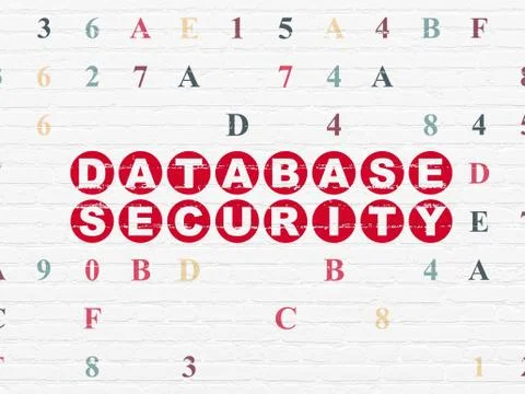 Privacy concept: Database Security on wall background 스톡 일러스트