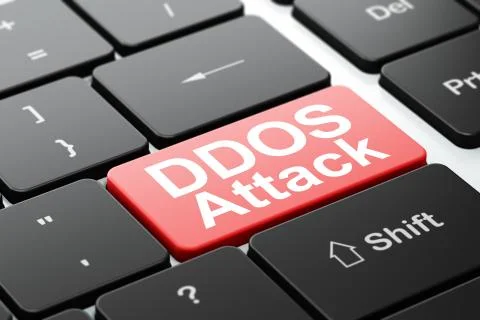 Privacy concept: DDOS Attack on computer keyboard background 스톡 일러스트