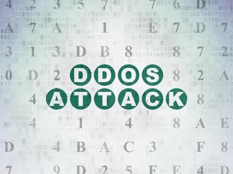 Privacy concept: DDOS Attack on Digital Paper background Stock Illustration