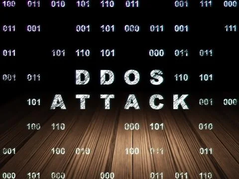 Privacy concept: DDOS Attack in grunge dark room Stock Illustration