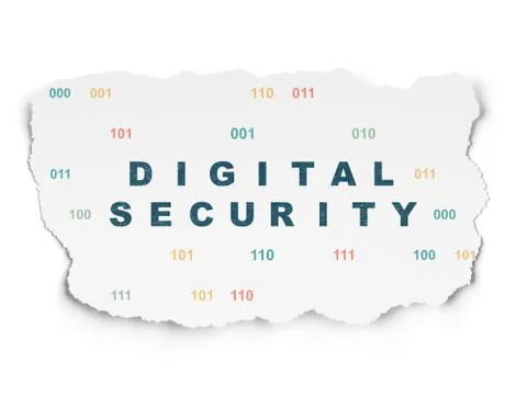 Privacy concept: Digital Security on Torn Paper background Illustrazione stock