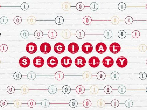 Privacy concept: Digital Security on wall background Illustrazione stock