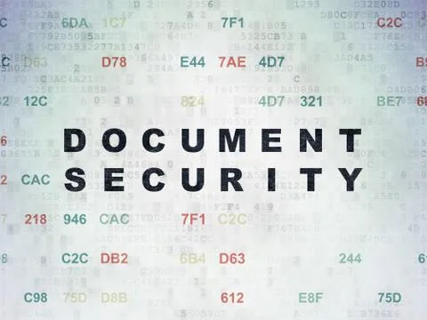 Privacy concept: Document Security on Digital Data Paper background Stock Illustration