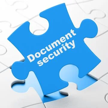 Privacy concept: Document Security on puzzle background Illustrazione stock