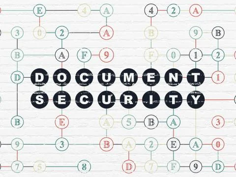 Privacy concept: Document Security on wall background 스톡 일러스트