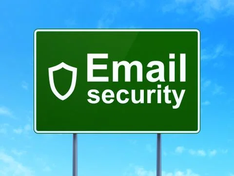 Privacy concept: Email Security and Contoured Shield on sign Illustrazione stock