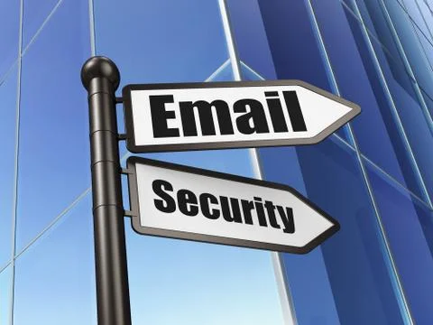 Privacy concept: Email Security on Building background Illustrazione stock