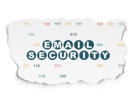 Privacy concept: Email Security on Torn Paper background 库存插图