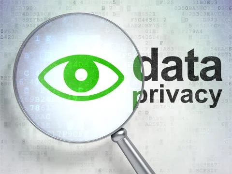 Privacy concept: Eye and Data with optical glass 스톡 일러스트