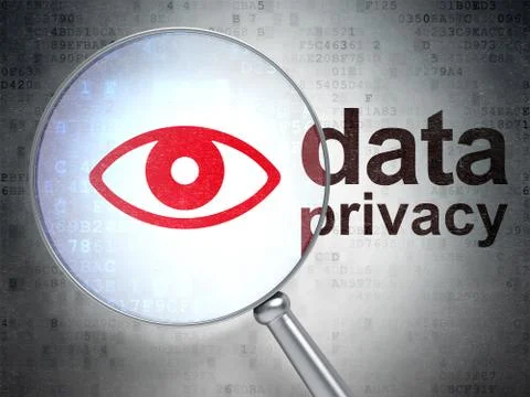 Privacy concept: Eye and Data Privacy with optical glass 스톡 일러스트