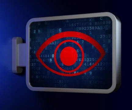 Privacy concept: Eye on billboard background 스톡 일러스트