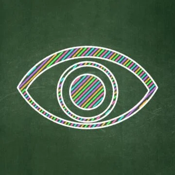 Privacy concept: Eye on chalkboard background Stock Illustration